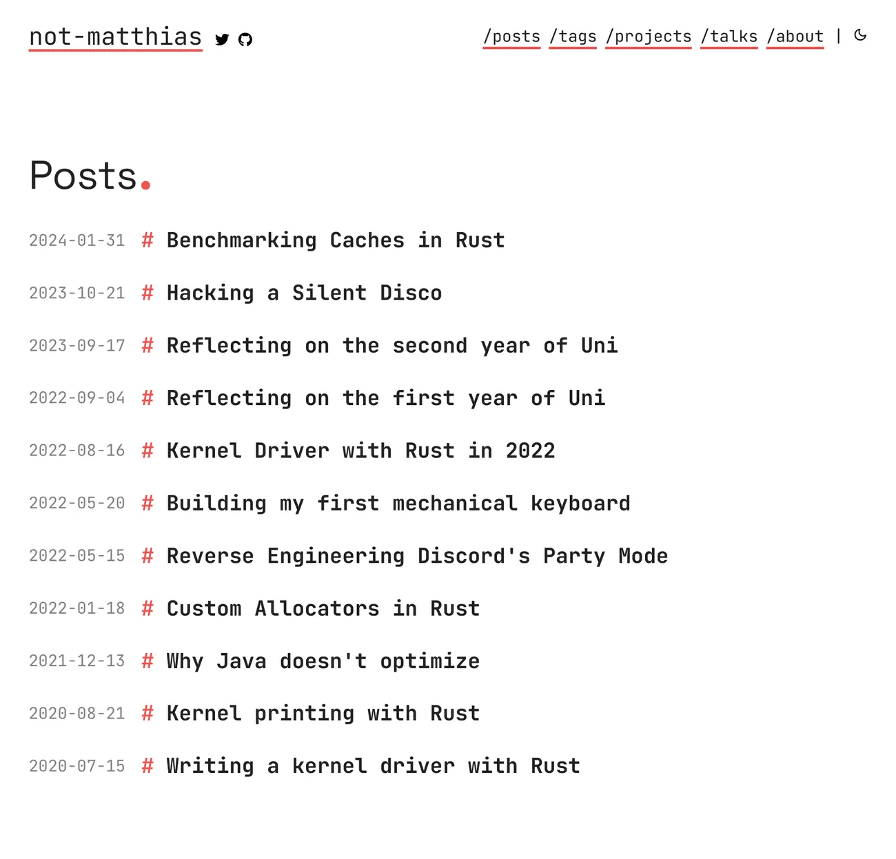 Old posts page