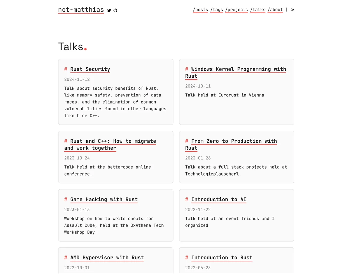 Old talks page